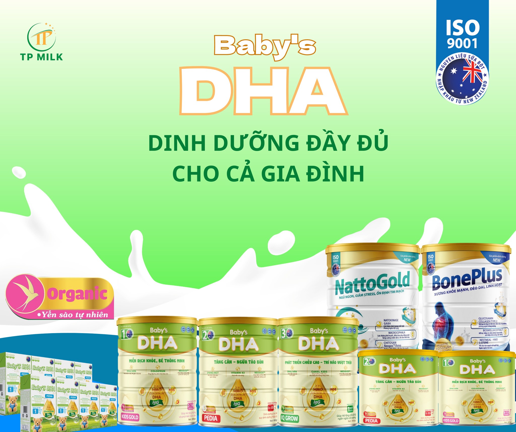 Các loại sữa bên đơn vị TP Milk